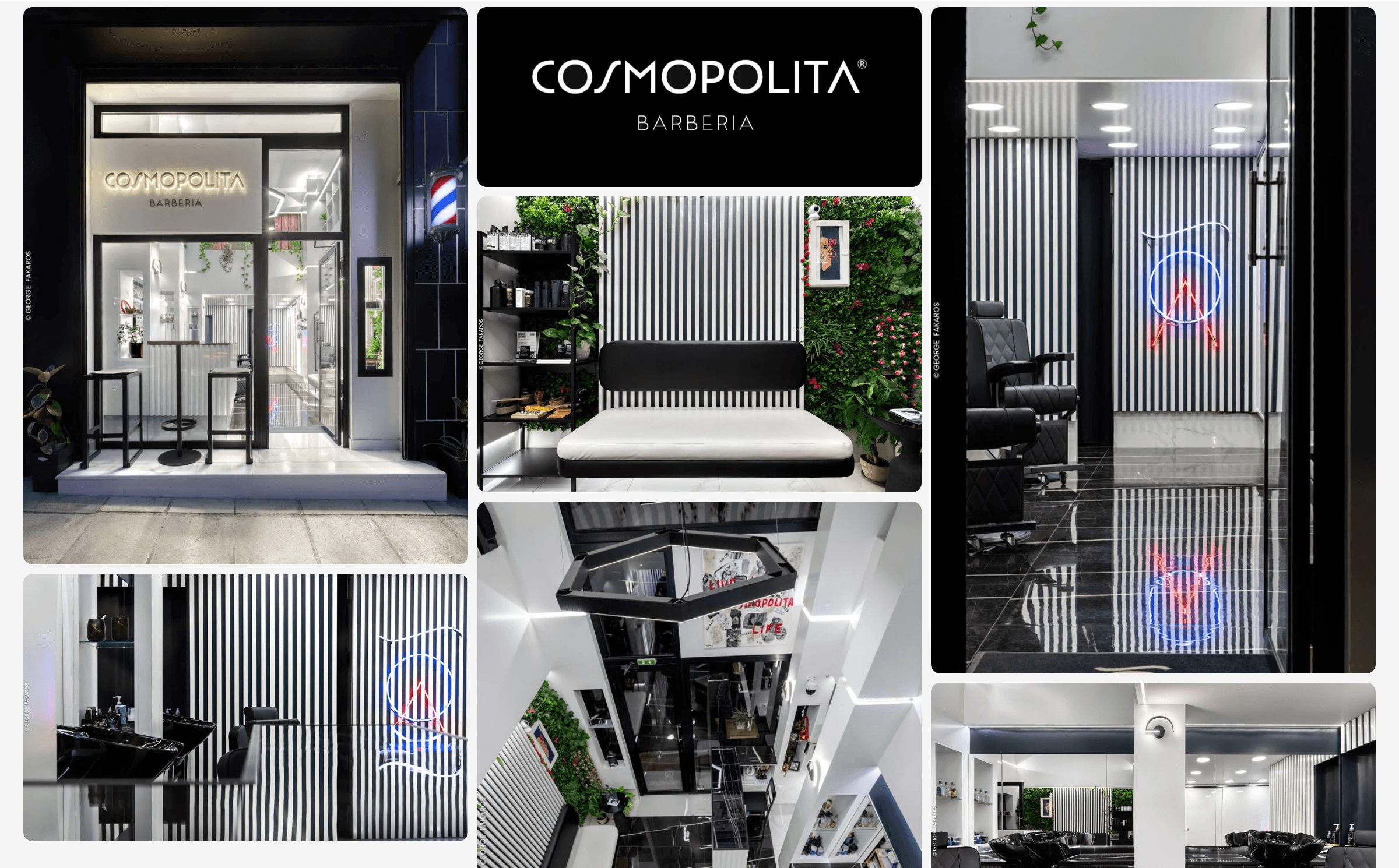 Photo gallery showcasing the barbershop space